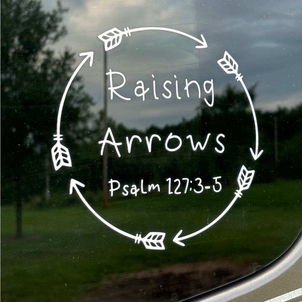 Personalized Raising Arrows Circle Vinyl Window Decal